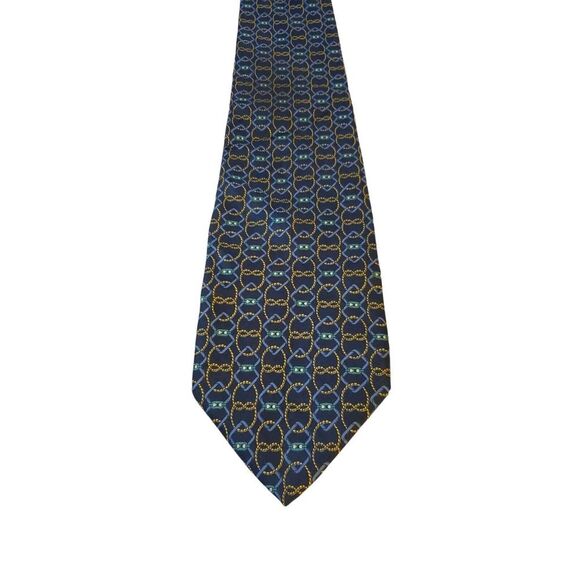 LUCIANO FIRENZE MEN'S TIE 100% SILK Handmade In Italy Equestrian Print Beautiful - Picture 1 of 11